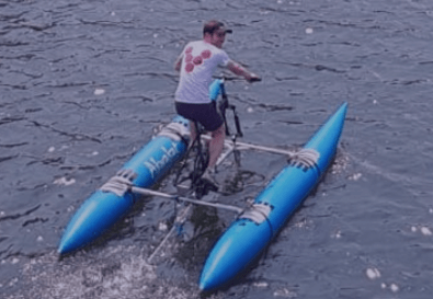 Uni mates cycle across water & land