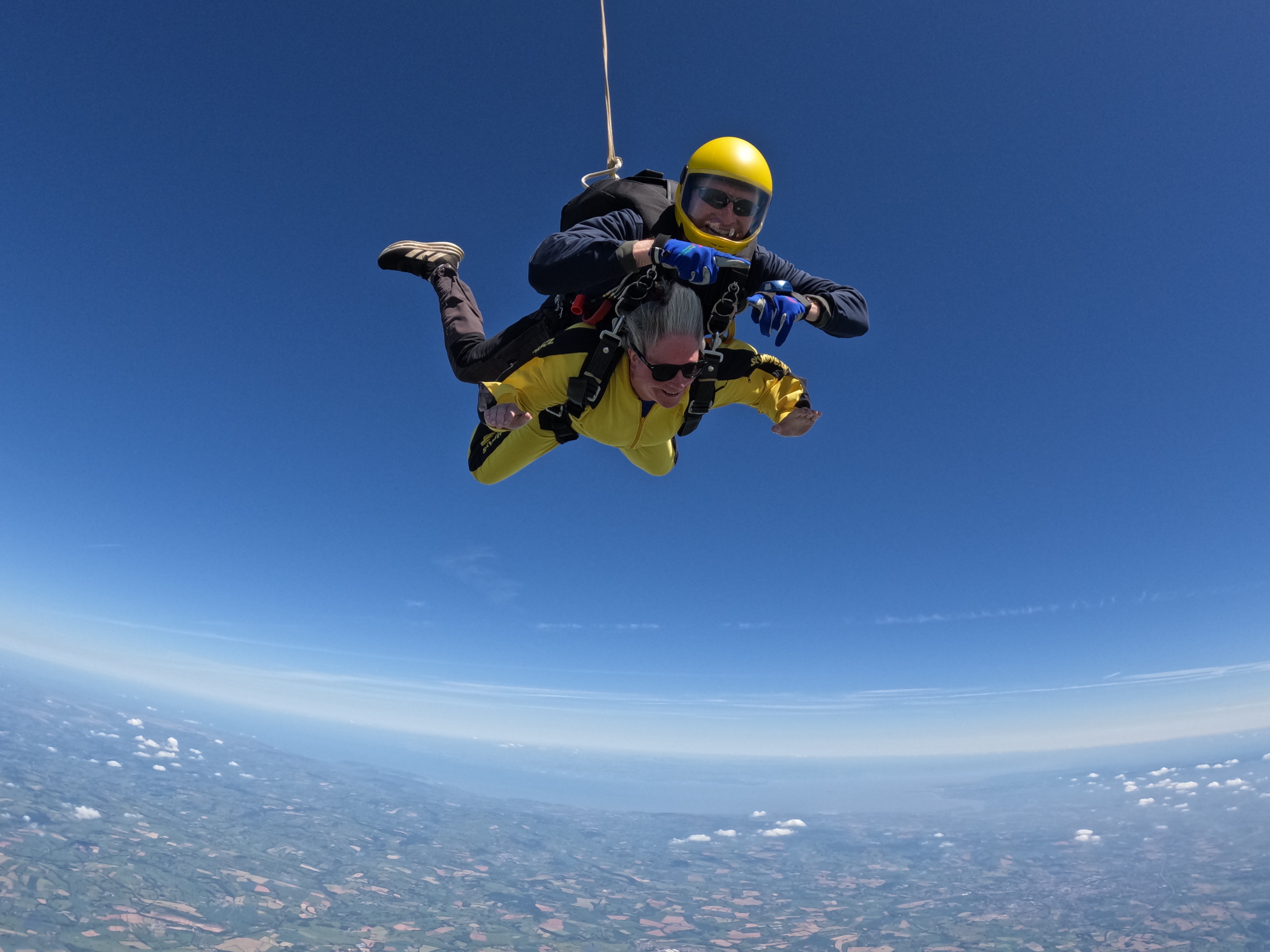 Theresa jumping out of the plane