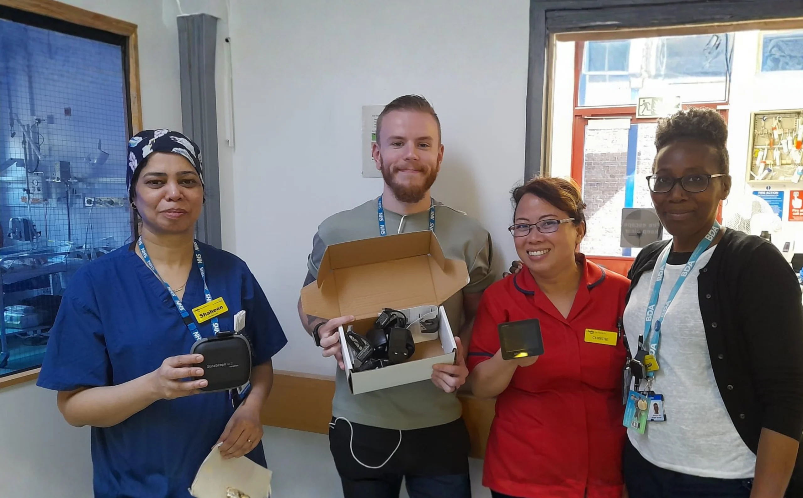 Croydon's Neonatal Team with donated equipment