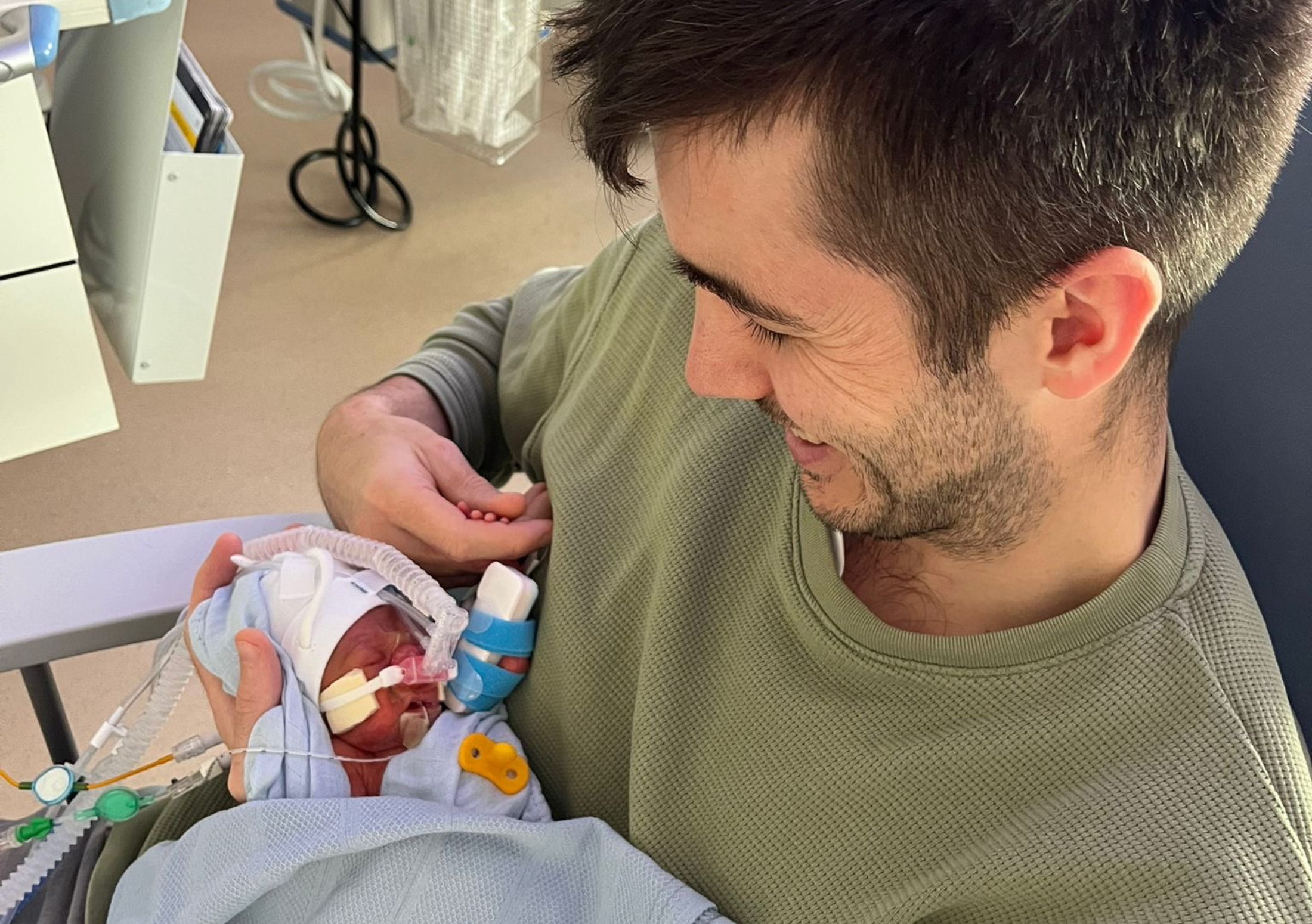 NICU Dad Seb with baby Oscar