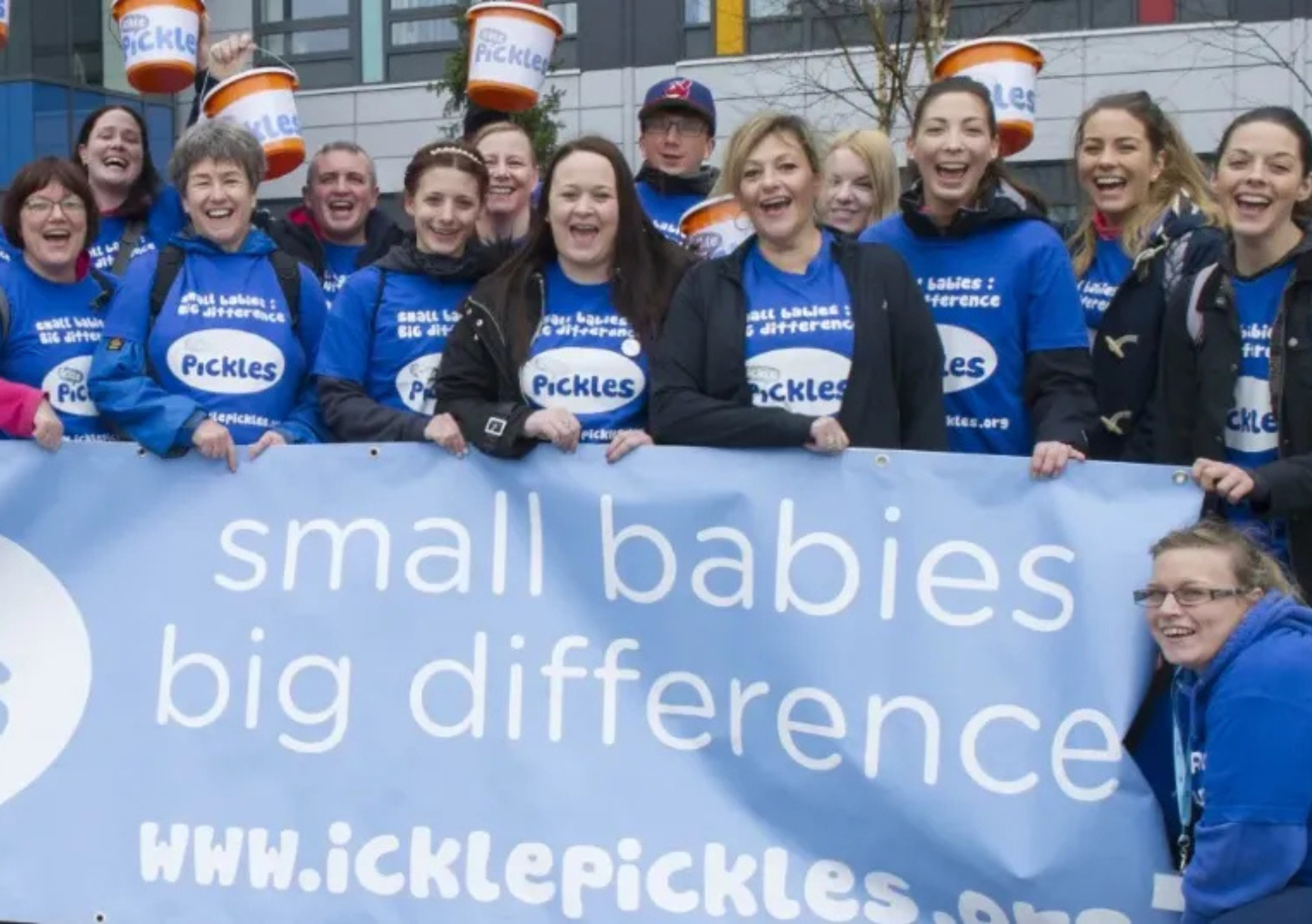 Ickle Pickles' supporters with banner 